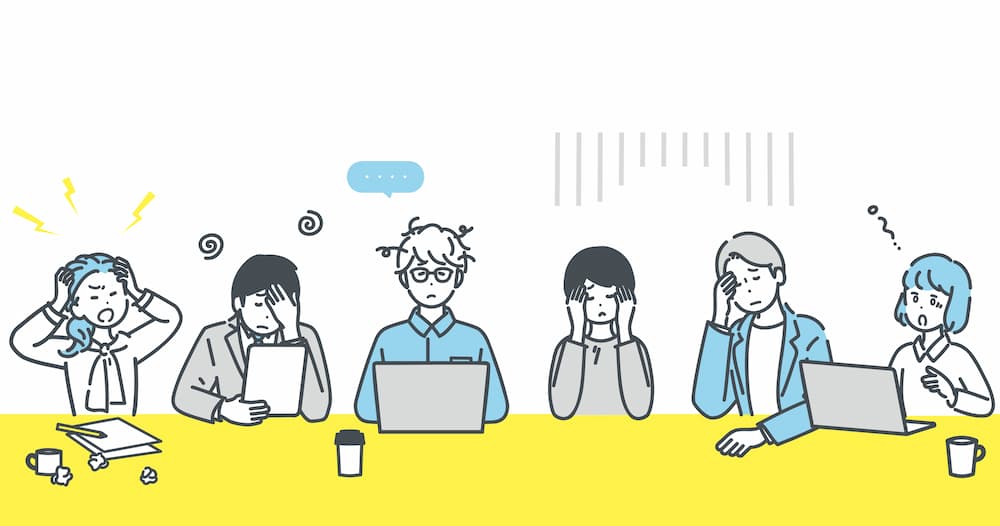 仕事に悩むイラスト
